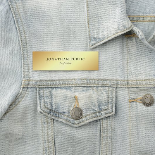 パーソナライズされたエレガントモダンシンプルテンプレート金ゴールド 名札 (インサイチュ)