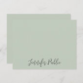 パーソナライズされたエレガントモダンスクリプト名フラット ノートカード (正面/裏面)