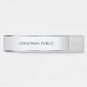 パーソナライズされたエレガントモダンテンプレートフェイク銀 サインプレート (正面)