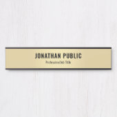 パーソナライズされたエレガントモダンフェイク金ゴールドテンプレート サインプレート (正面)
