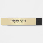 パーソナライズされたエレガントモダンフェイク金ゴールドテンプレート サインプレート (正面)