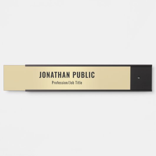 パーソナライズされたエレガントモダンフェイク金ゴールドテンプレート サインプレート (正面)