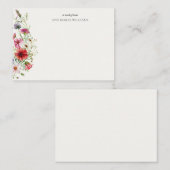 パーソナライズされたエレガントモダンフローラメモカード ノートカード (正面/裏面)
