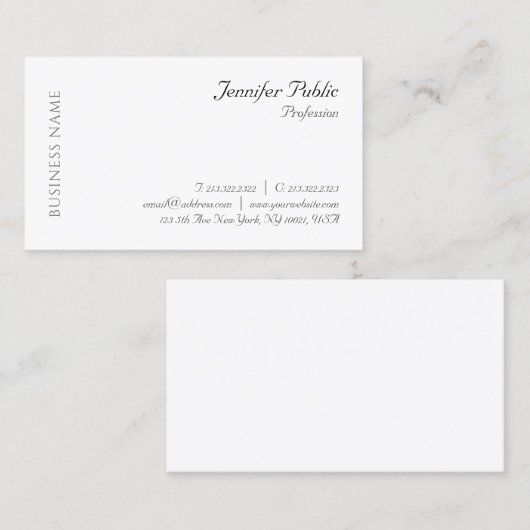 パーソナライズされたエレガントモダンプロフェッショナルテンプレート 名刺 (正面/裏面)