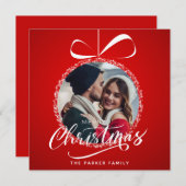 パーソナライズされたエレガントモダンミニマル写真カード シーズンカード (正面/裏面)