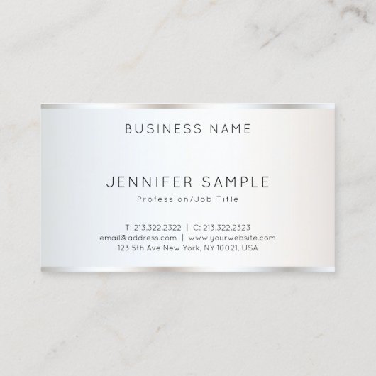 パーソナライズされたエレガントモダン平テンプレート 名刺 (裏面)