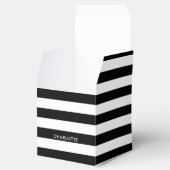 パーソナライズされたエレガントモダン白黒ストライプ フェイバーボックス (オープン)