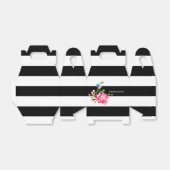 パーソナライズされたエレガントモダン白黒ストライプ フェイバーボックス (折り畳みなし)