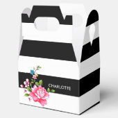 パーソナライズされたエレガントモダン白黒ストライプ フェイバーボックス (オープン)
