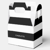 パーソナライズされたエレガントモダン白黒ストライプ フェイバーボックス (オープン)