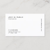 パーソナライズされたエレガントモダン白黒テンプレート 名刺 (裏面)