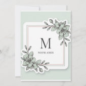 パーソナライズされたエレガントモダン素朴結婚ヴィンテージ 招待状 (裏面)