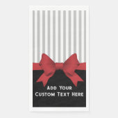 パーソナライズされたエレガントモダン赤リボンとストライプ (正面)