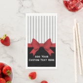 パーソナライズされたエレガントモダン赤リボンとストライプ (インサイチュ)