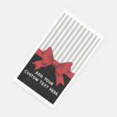 パーソナライズされたエレガントモダン赤リボンとストライプ (コーナー)