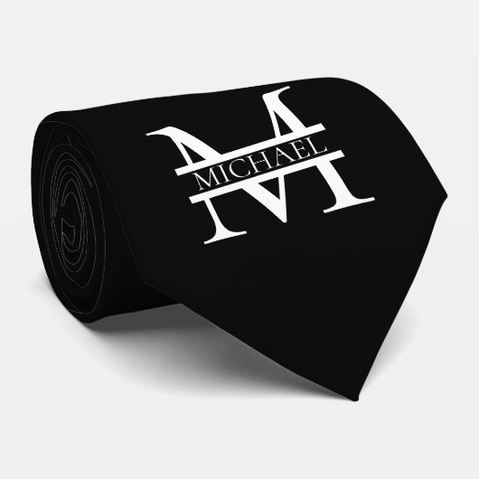 パーソナライズされたエレガントモノグラムと名前 ネクタイ (ロール)