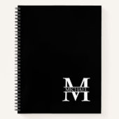 パーソナライズされたエレガントモノグラムと名前 ノートブック (正面)