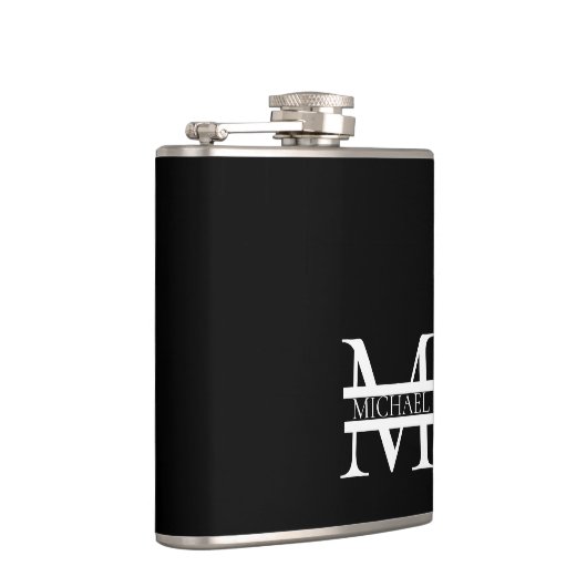 パーソナライズされたエレガントモノグラムと名前 フラスク (右)