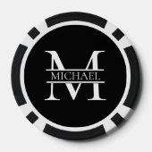 パーソナライズされたエレガントモノグラムと名前 ポーカーチップ (裏面)