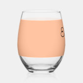 パーソナライズされたエレガントモノグラムの結婚の嫁 ステムなしワイングラス (右)