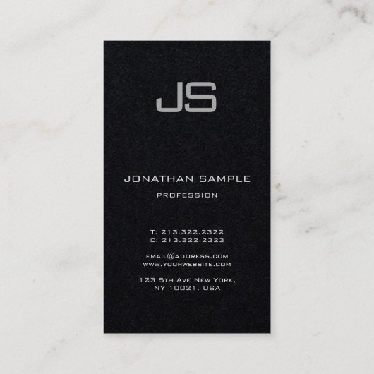 パーソナライズされたエレガントモノグラムテンプレート 名刺 (裏面)