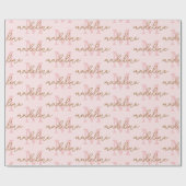 パーソナライズされたエレガントモノグラム名カスタムPink ラッピングペーパー (フラット)