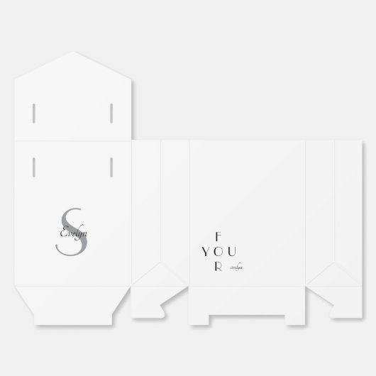 パーソナライズされたエレガントモノグラム貸与箱 フェイバーボックス (見開き)