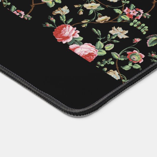 パーソナライズされたエレガントヴィンテージピンクのローズフローラ デスクマット (コーナー)