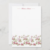 パーソナライズされたエレガントヴィンテージピンクローズ縁ど ノートカード (正面)