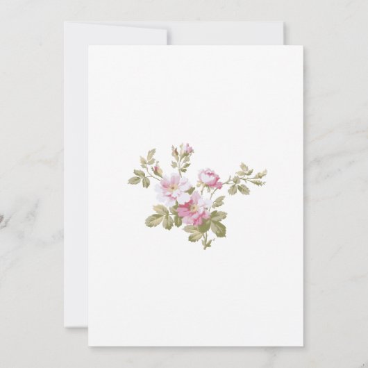 パーソナライズされたエレガントヴィンテージピンクローズ縁ど ノートカード (裏面)