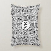 パーソナライズされたエレガントヴィンテージ白黒パターン アクセントクッション (正面(垂直))