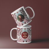 パーソナライズされたエレガントヴィンテージ赤フローラ マグカップ