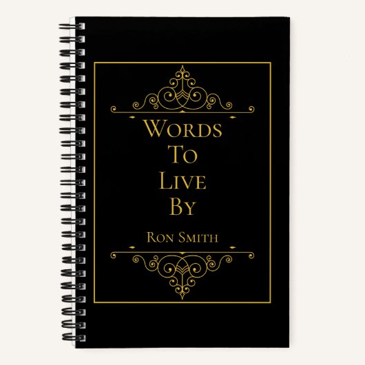 パーソナライズされたエレガント引用文 ノートブック (正面)