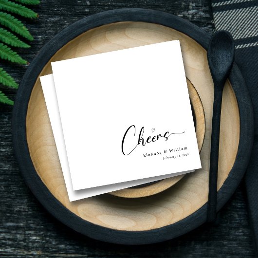 パーソナライズされたエレガント応援手レタリング結婚ズ スタンダードカクテルナプキン