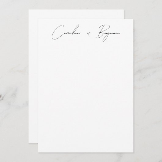 パーソナライズされたエレガント手書きスクリ結婚プト サンキューカード (正面/裏面)