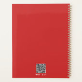 パーソナライズされたエレガント抽象芸術の形状と赤色 プランナー手帳 (裏面)