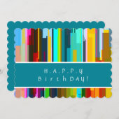 パーソナライズされたエレガント抽象芸術アート誕生日カード 招待状 (正面/裏面)