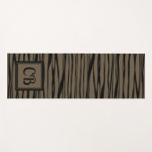 パーソナライズされたエレガント抽象芸術ラインアートトゥーペブラウン ヨガマット (正面(横))