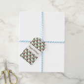 パーソナライズされたエレガント抽象芸術レッドローゼス&ホリー ギフトタグ (より糸付き)