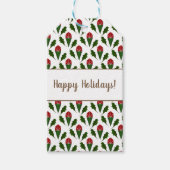 パーソナライズされたエレガント抽象芸術レッドローゼス&ホリー ギフトタグ (正面)