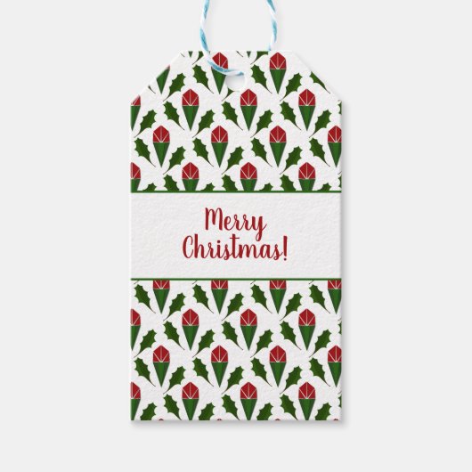 パーソナライズされたエレガント抽象芸術レッドローゼズ ギフトタグ (正面)