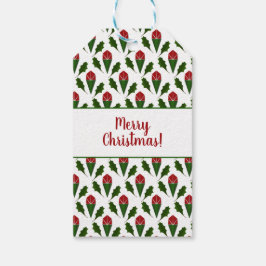 パーソナライズされたエレガント抽象芸術レッドローゼズ ギフトタグ