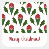 パーソナライズされたエレガント抽象芸術レッドローゼズ スクエアシール (正面)