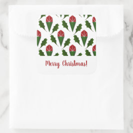 パーソナライズされたエレガント抽象芸術レッドローゼズ スクエアシール