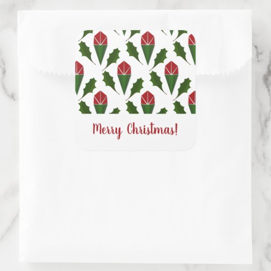 パーソナライズされたエレガント抽象芸術レッドローゼズ スクエアシール (バッグ)