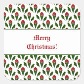 パーソナライズされたエレガント抽象芸術レッドローゼズ スクエアシール (正面)