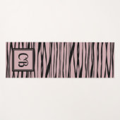 パーソナライズされたエレガント抽象芸術線ブラックピンクグレー ヨガマット (正面(横))