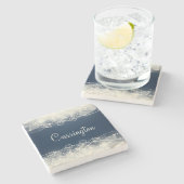 パーソナライズされたエレガント抽象芸術 ストーンコースター (横)