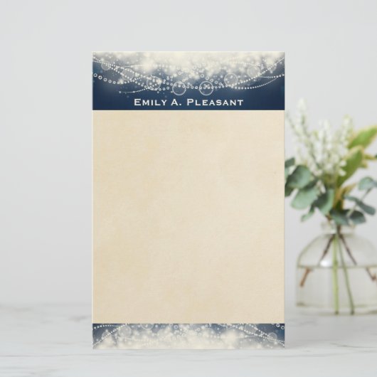 パーソナライズされたエレガント抽象芸術 便箋 (スタンド正面)