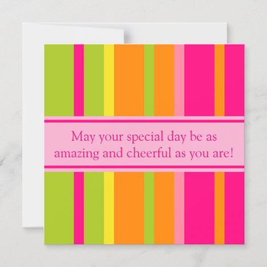 パーソナライズされたエレガント明るいハッピーバースデー マグネット招待状 (正面)